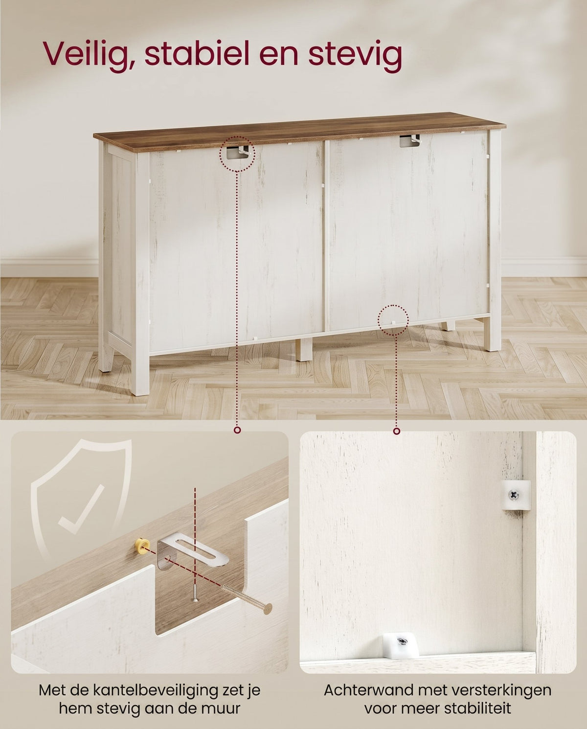 Dressoir met Schuifdeuren, Lade en Verstelbare Plank, 80 x 80 cm