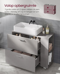 Wastafelonderkast met 2 Lades en Open Vakken aan de Zijkant, 30 x 80 x 64 cm