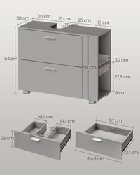 Wastafelonderkast met 2 Lades en Open Vakken aan de Zijkant, 30 x 80 x 64 cm
