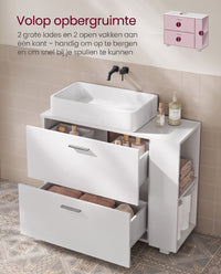 Wastafelonderkast met 2 Lades en Open Vakken aan de Zijkant, 30 x 80 x 64 cm