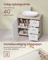Wastafelonderkast met 3 Lades en Poten, 30 x 70 x 64 cm