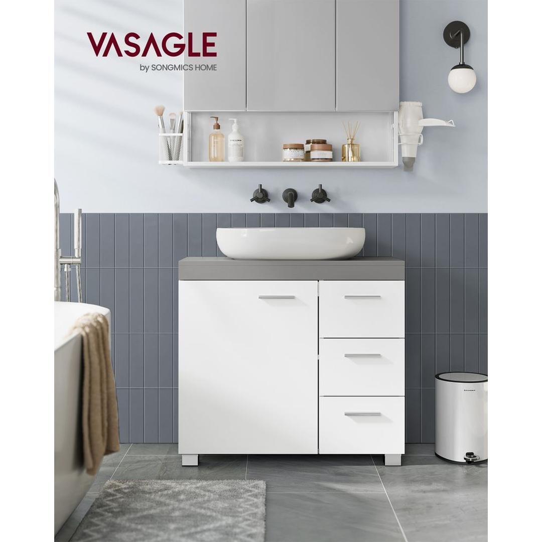Wastafelonderkast Met Lades en Opbergruimte Voor Badkamer 70 cm Breed