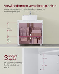 Badkamerkast op Poten voor Wastafel zonder Voetstuk, 30 x 60 x 60 cm