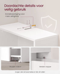 Hoge Smalle Badkamerkast met 2 Lades en Verstelbare Plank, 40 x 18 x 134,4 cm