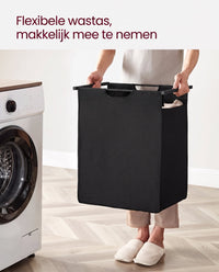 Wasmand met 2 Uittrekbare Waszakken en Opbergplank