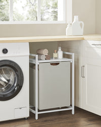 Wasmand met 2 Uittrekbare Waszakken en Opbergplank