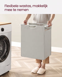 Wasmand met 2 Uittrekbare Waszakken en Opbergplank