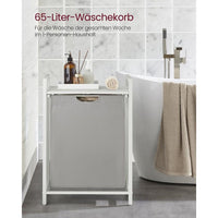 Wasmand met 2 Uittrekbare Waszakken en Opbergblad Van Staal