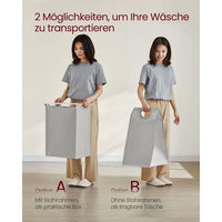 Wasmand met 2 Uittrekbare Waszakken en Opbergblad Van Staal