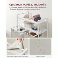 Wasmand met 2 Uitschuifbare Vakken en 2 Planken