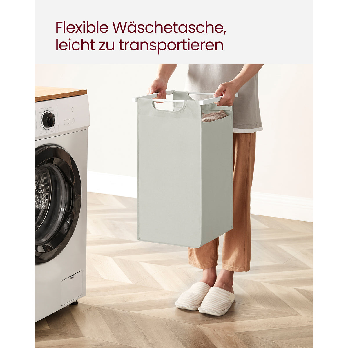 Wasmand met 2 Uitschuifbare Vakken en 2 Planken