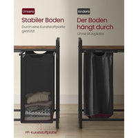 Wasmand met 2 Uittrekbare Waszakken en Opbergblad Van Staal