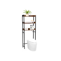 Toiletplank met 3 Open Planken en Stalen Frame