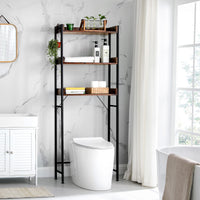 Toiletplank met 3 Open Planken en Stalen Frame