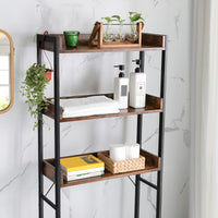 Toiletplank met 3 Open Planken en Stalen Frame