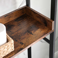Toiletplank met 3 Open Planken en Stalen Frame
