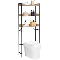 Toiletplank met 3 Open Planken en Stalen Frame
