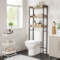 Toiletplank met 3 Open Planken en Stalen Frame