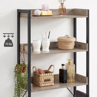 Toiletplank met 3 Open Planken en Stalen Frame