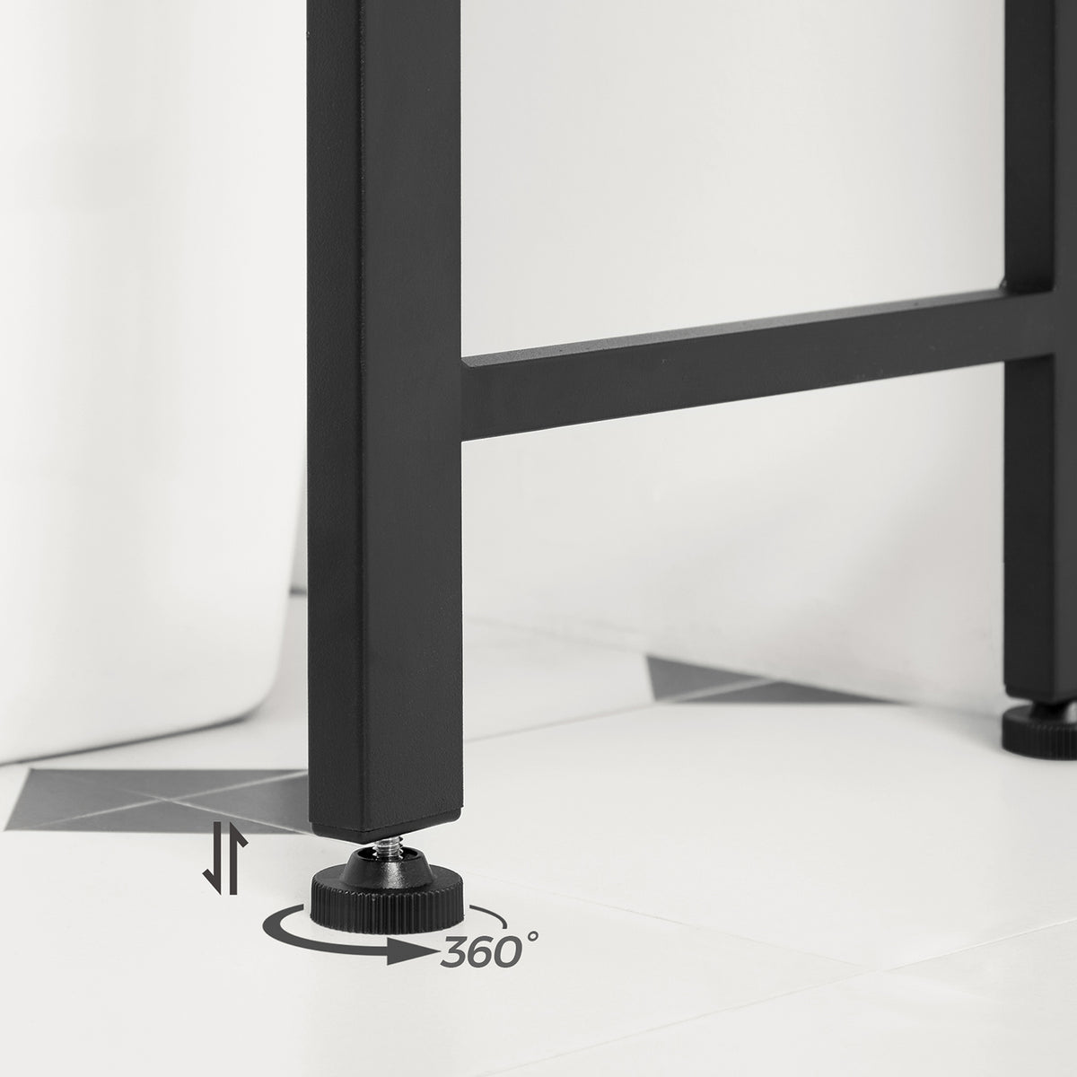 Toiletplank met 3 Open Planken en Stalen Frame