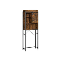Toiletplank met Kast en 3 Open Vakken, 64 x 24 x 171 cm