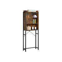 Toiletplank met Kast en 3 Open Vakken, 64 x 24 x 171 cm