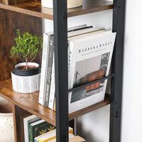 Boekenkast met 4 Open Planken en Stalen Frame in Industrieel Design