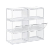 Stapelbare Schoenendozen met Transparante Deur, Set van 6, 28x36x22 cm