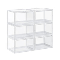 Stapelbare Schoenendozen met Transparante Deur, Set van 6, 28x36x22 cm
