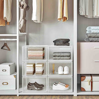 Stapelbare Schoenendozen met Transparante Deur, Set van 6, 28x36x22 cm