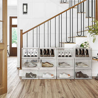 Stapelbare Schoenendozen met Transparante Deur, Set van 6, 28x36x22 cm