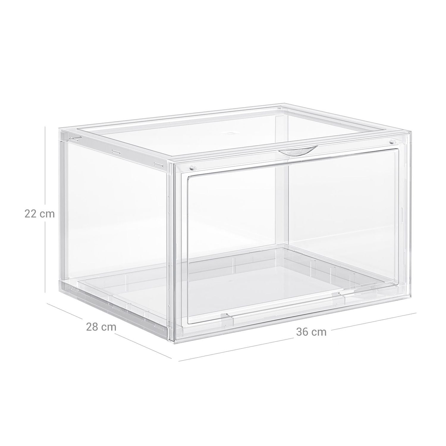 Stapelbare Schoenendozen met Transparante Deur, Set van 6, 28x36x22 cm