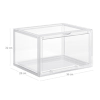 Stapelbare Schoenendozen met Transparante Deur, Set van 6, 28x36x22 cm