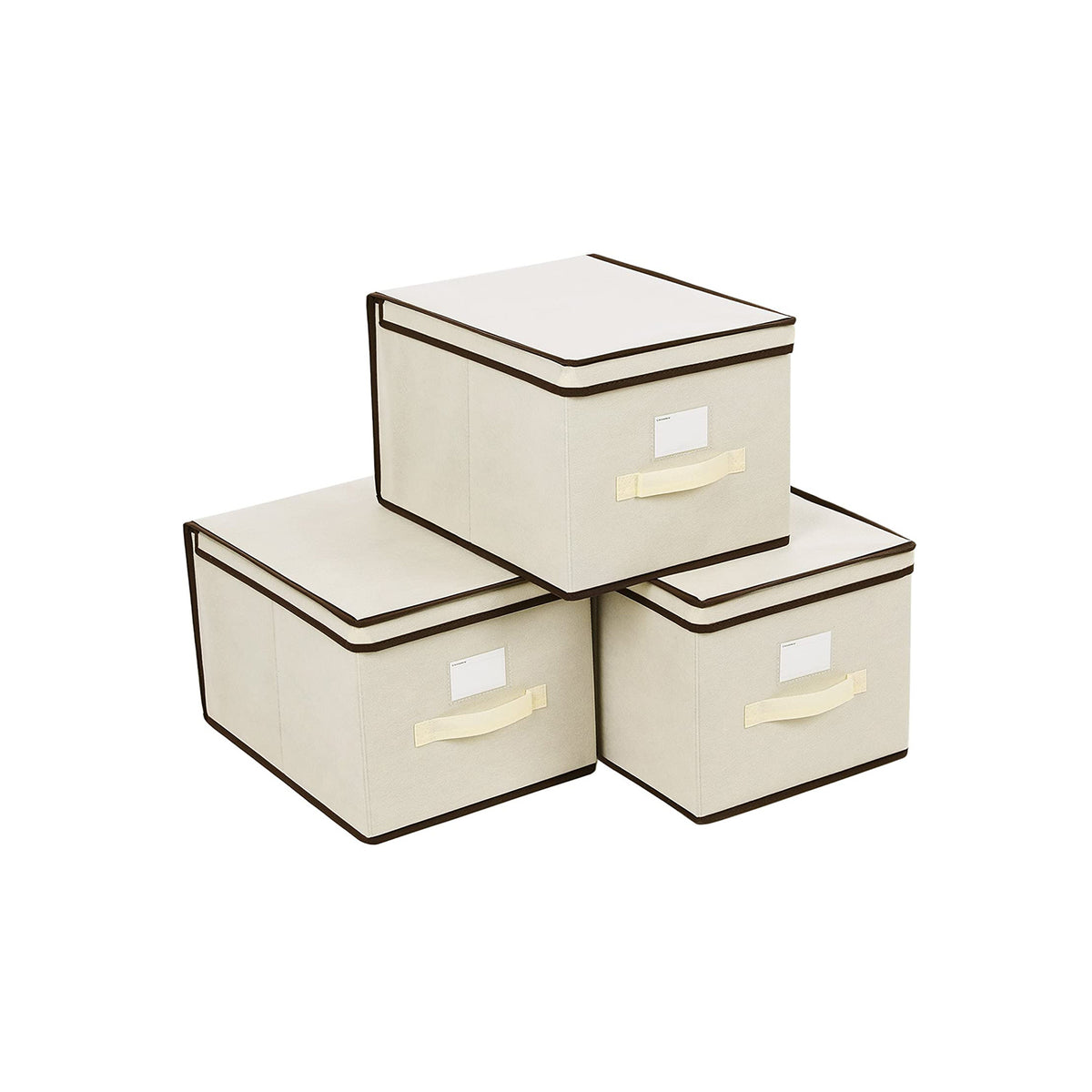 Vouwdozen met Scharnierend Deksel en Labelhouder, Set van 3, 40 x 30 x 25 cm