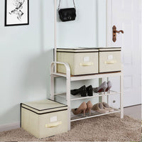 Vouwdozen met Scharnierend Deksel en Labelhouder, Set van 3, 40 x 30 x 25 cm