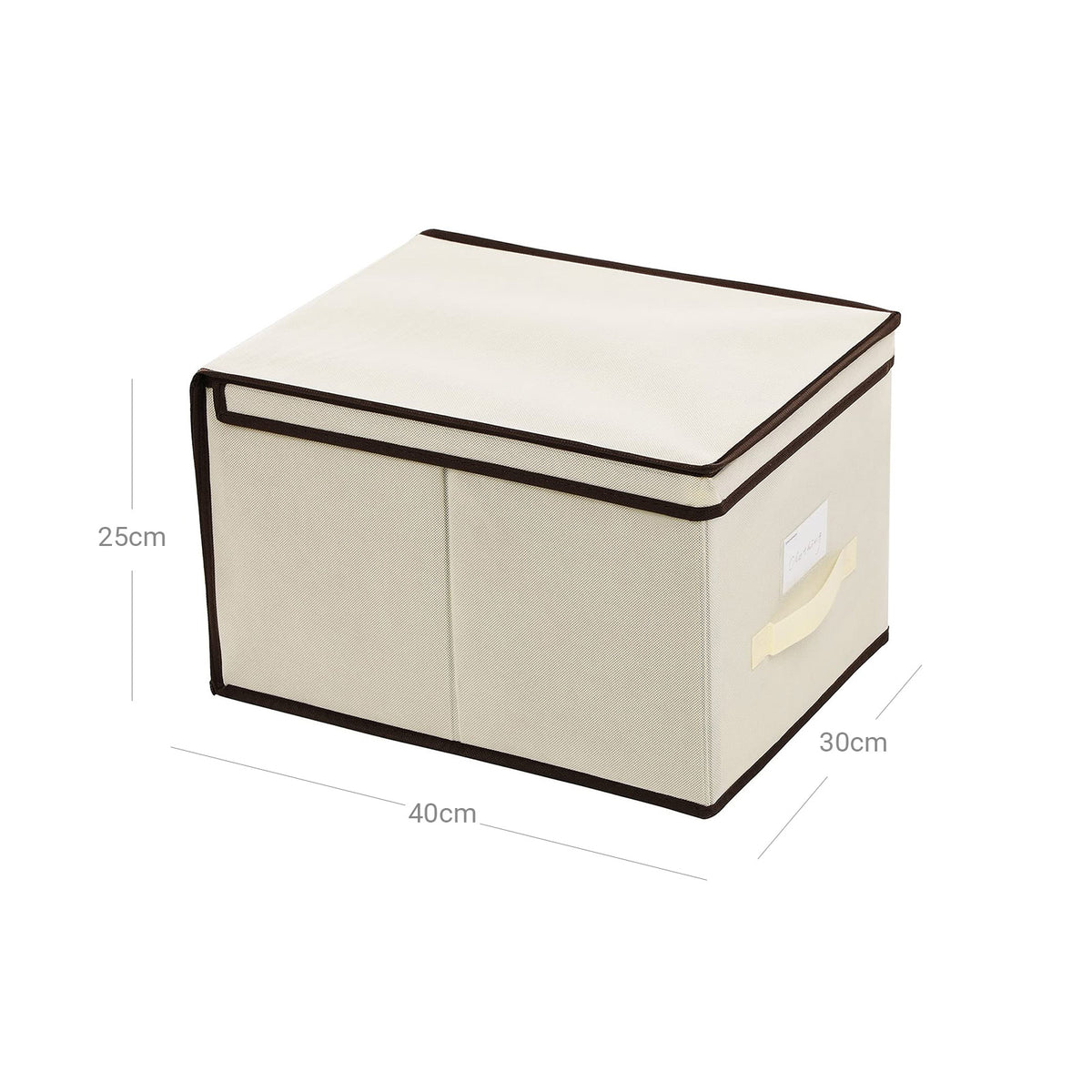 Vouwdozen met Scharnierend Deksel en Labelhouder, Set van 3, 40 x 30 x 25 cm