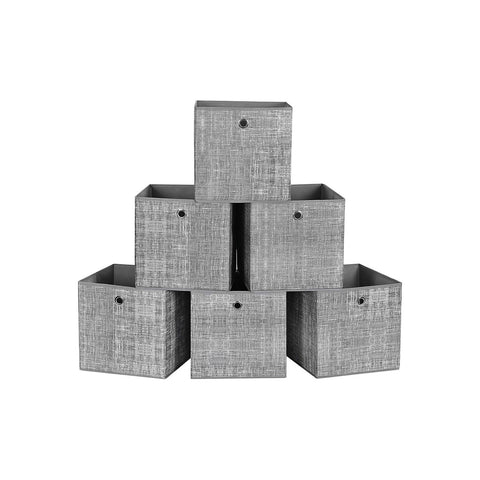 Opvouwbare Opbergdozen met Vingergat voor Kubusrek, Set van 6, 30 x 30 x 30 cm