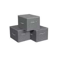 Grijze Opbergdozen met Ritsdeksel en 3 Handvatten, Set van 3