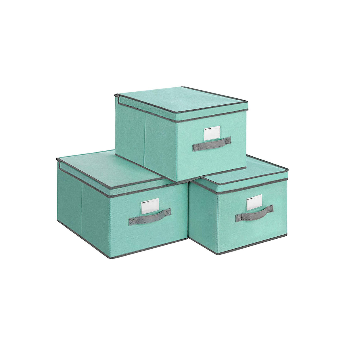 Vouwdozen met Scharnierend Deksel en Labelhouder, Set van 3, 40 x 30 x 25 cm