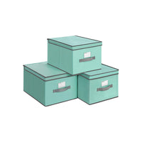 Vouwdozen met Scharnierend Deksel en Labelhouder, Set van 3, 40 x 30 x 25 cm