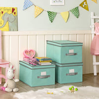 Vouwdozen met Scharnierend Deksel en Labelhouder, Set van 3, 40 x 30 x 25 cm