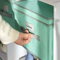 Vouwdozen met Scharnierend Deksel en Labelhouder, Set van 3, 40 x 30 x 25 cm