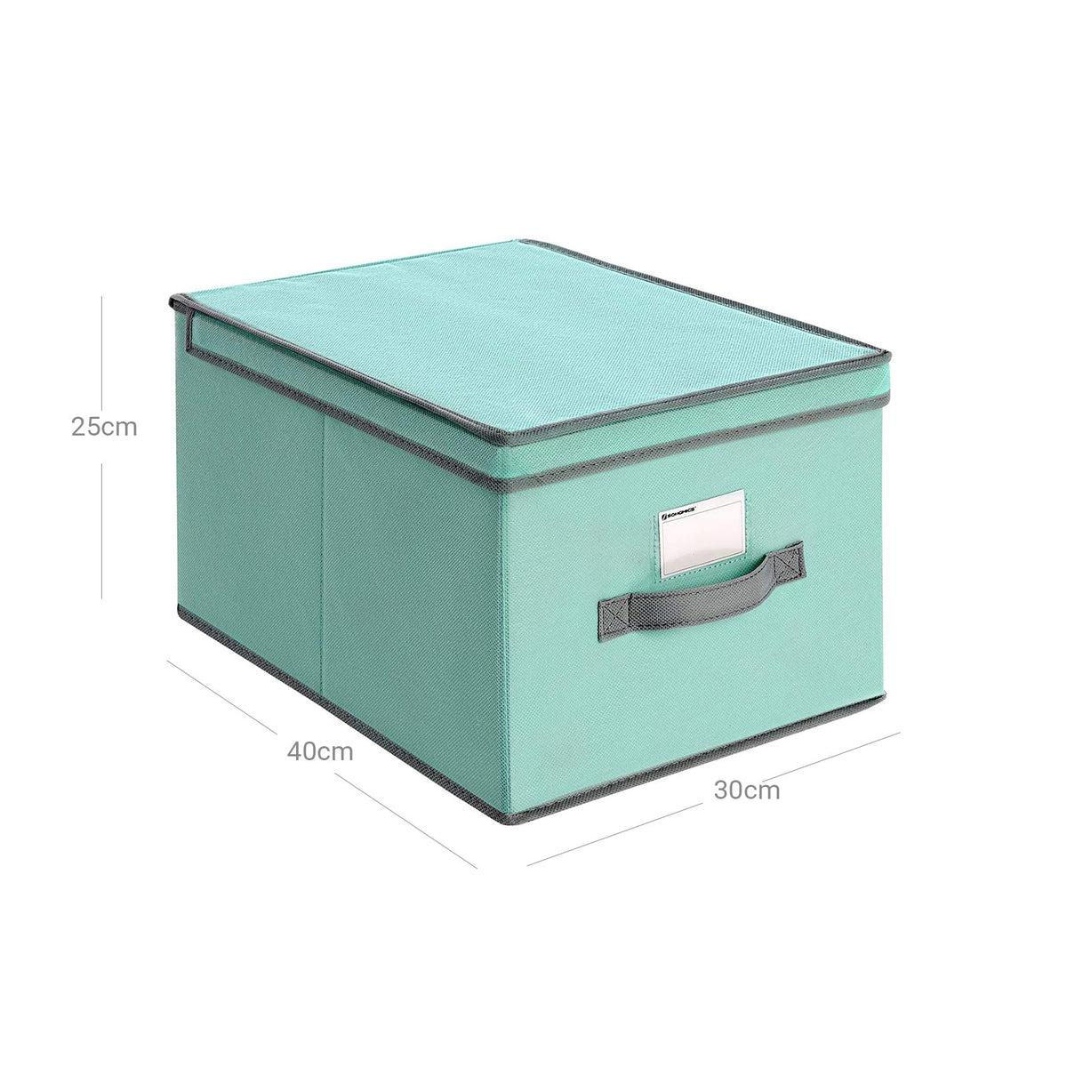 Vouwdozen met Scharnierend Deksel en Labelhouder, Set van 3, 40 x 30 x 25 cm