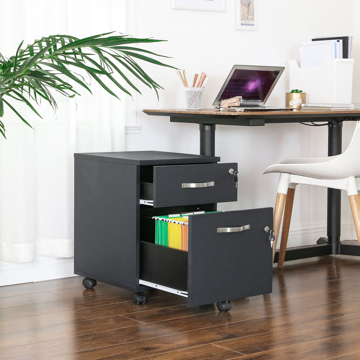 Verrijdbare Archiefkast met 2 Lades op Slot, voor Hangmappen A4