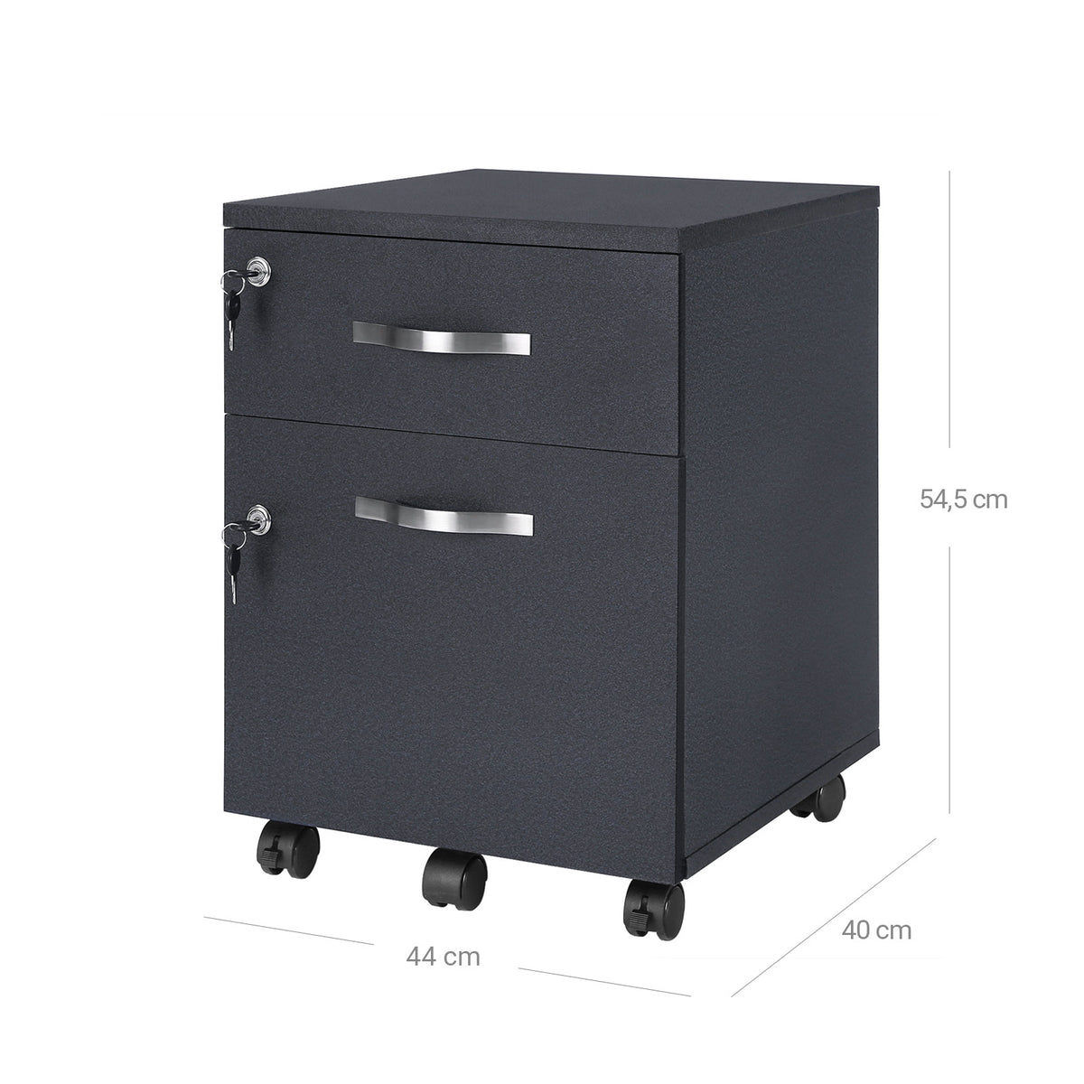 Verrijdbare Archiefkast met 2 Lades op Slot, voor Hangmappen A4