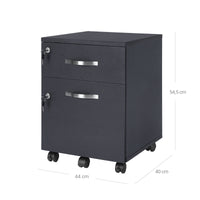 Verrijdbare Archiefkast met 2 Lades op Slot, voor Hangmappen A4