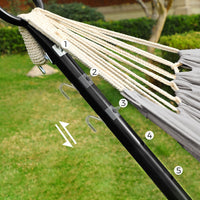 In Hoogte Verstelbare Hangmat met Metalen Frame, 210x150 cm