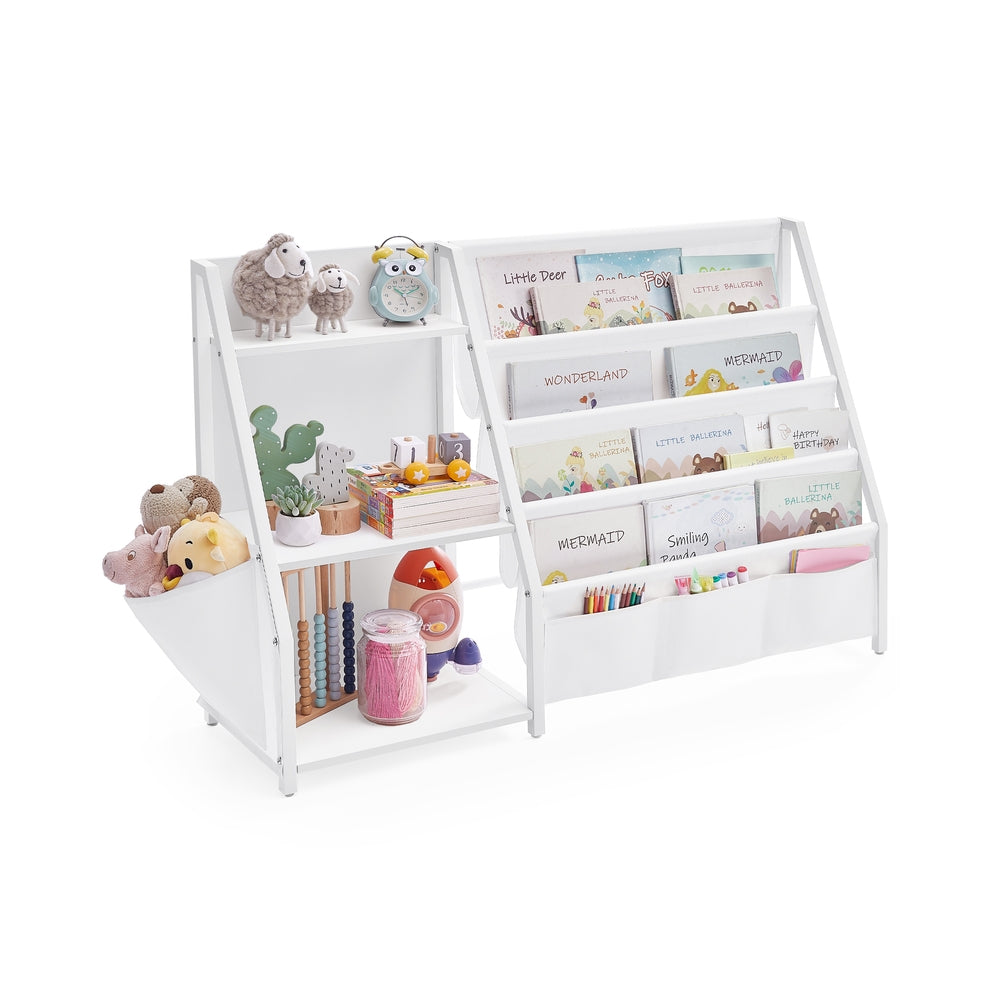Kinderboekenkast met Zijvak en Open Vakken, 30 x 108,5 x 75 cm