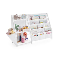 Kinderboekenkast met Zijvak en Open Vakken, 30 x 108,5 x 75 cm