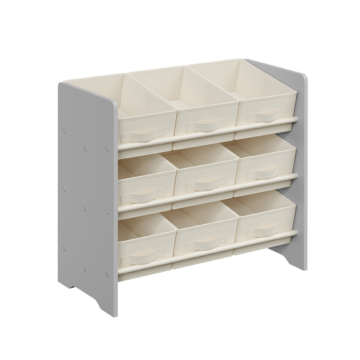 Speelgoedrek met 9 Stoffen Opbergdozen, 29,5 x 62,5 x 60 cm